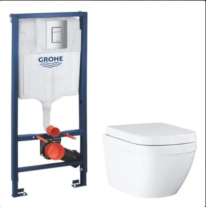 Унитаз с инсталляцией Grohe 39693000/38772001, санфаянс купить,NaN