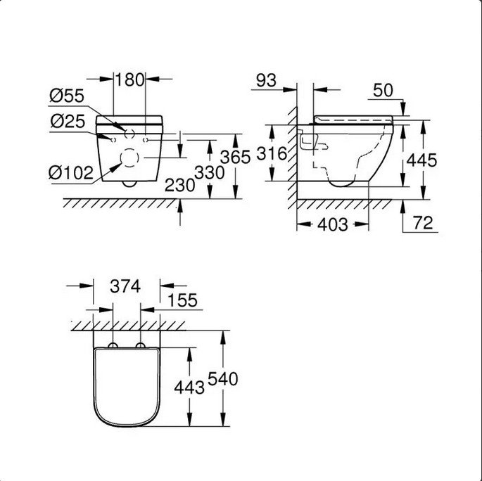 Унитаз с инсталляцией Grohe 39703000/38772001, санфаянс купить,323200