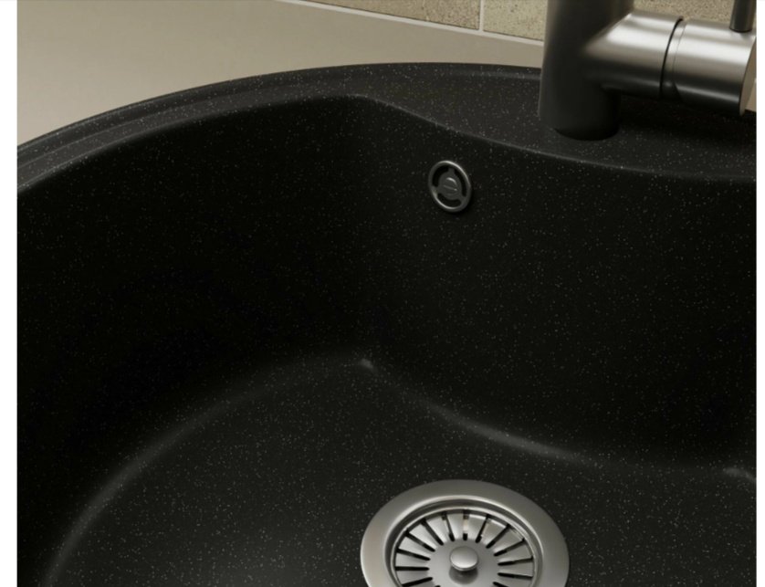 Кухонная мойка BAU EDGE 51х51х19 см, искусственный камень, тон черный купить,NaN
