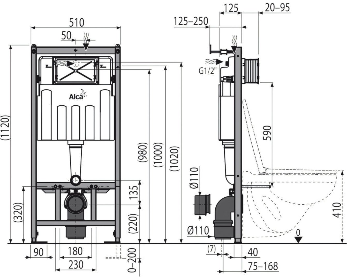 Alcaplast рамная инсталляция AM101/1120-4:1 M578-VE-01 купить,142300