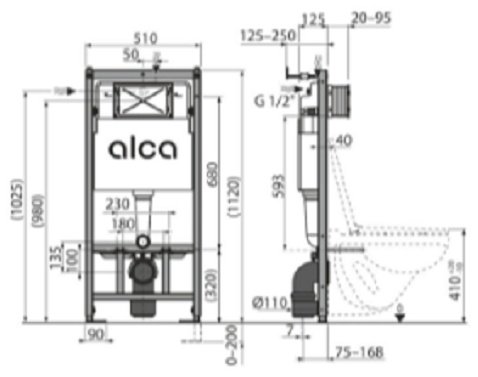 Alcaplast рамная инсталляция AM101/1120-4:1 M670-VE-01 купить,128800