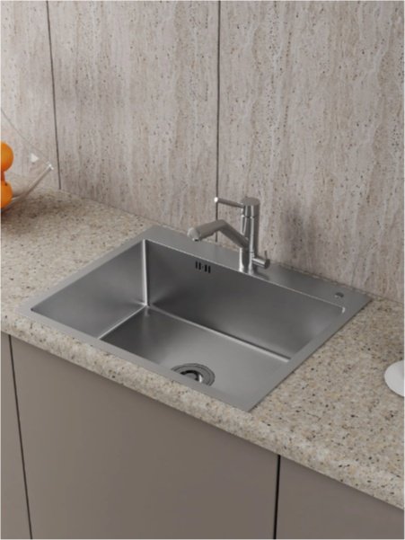 Кухонная мойка BAU SOUL KT6050S 50х60х22 см, нержавеющая сталь, тон алюметаллик купить,NaN