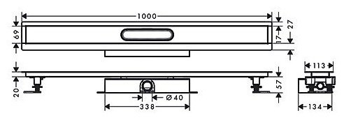 Hansgrohe трап 56020180 (100х69 см) купить,381300