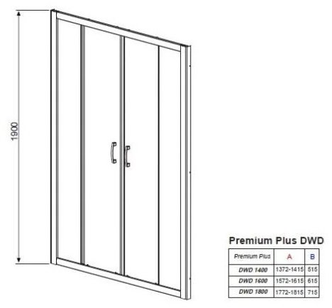 Душевое ограждение PREMIUM PLUS DWD 33353-01-01N 1400*1900 купить,NaN