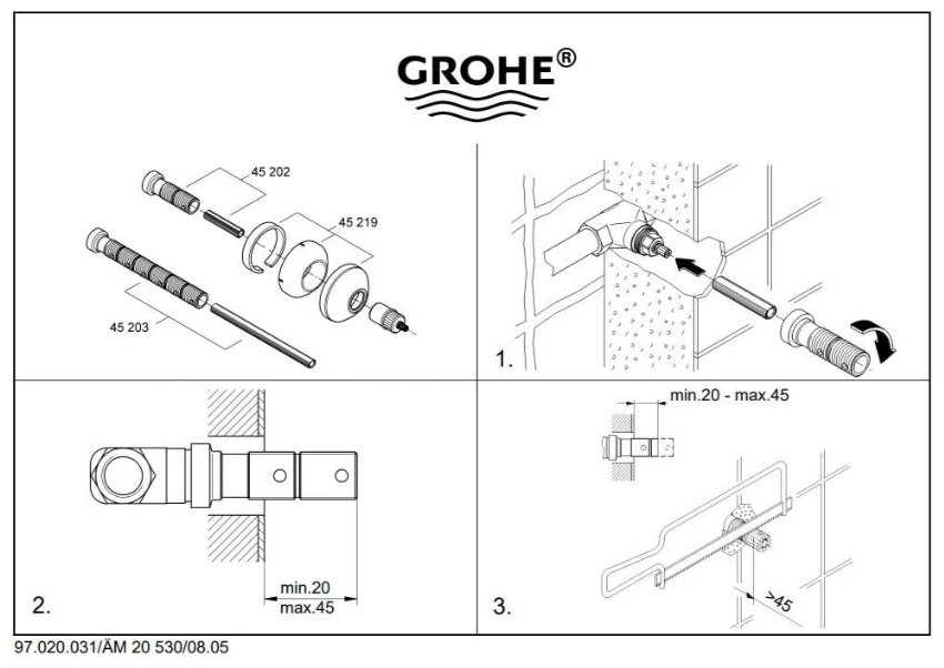 Grohe амортизаторы к сидению унитаза 45202000 , пластик - ForteMarket Grohe амортизаторы к сидению унитаза 45202000 , пластик купить,20100