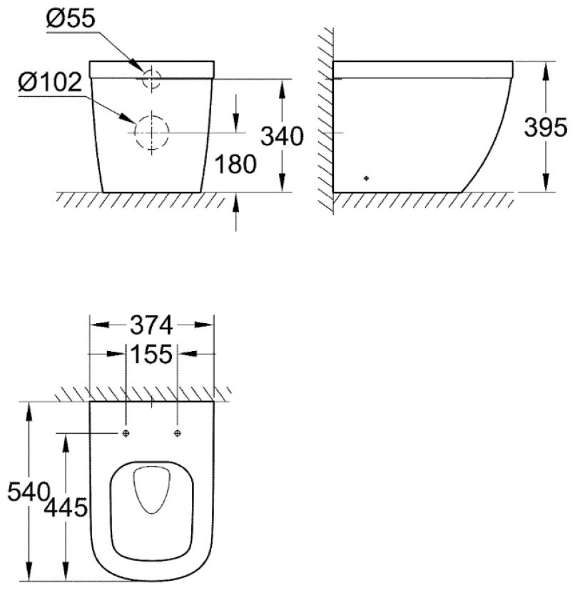 Унитаз Grohe 39339000, санфарфор