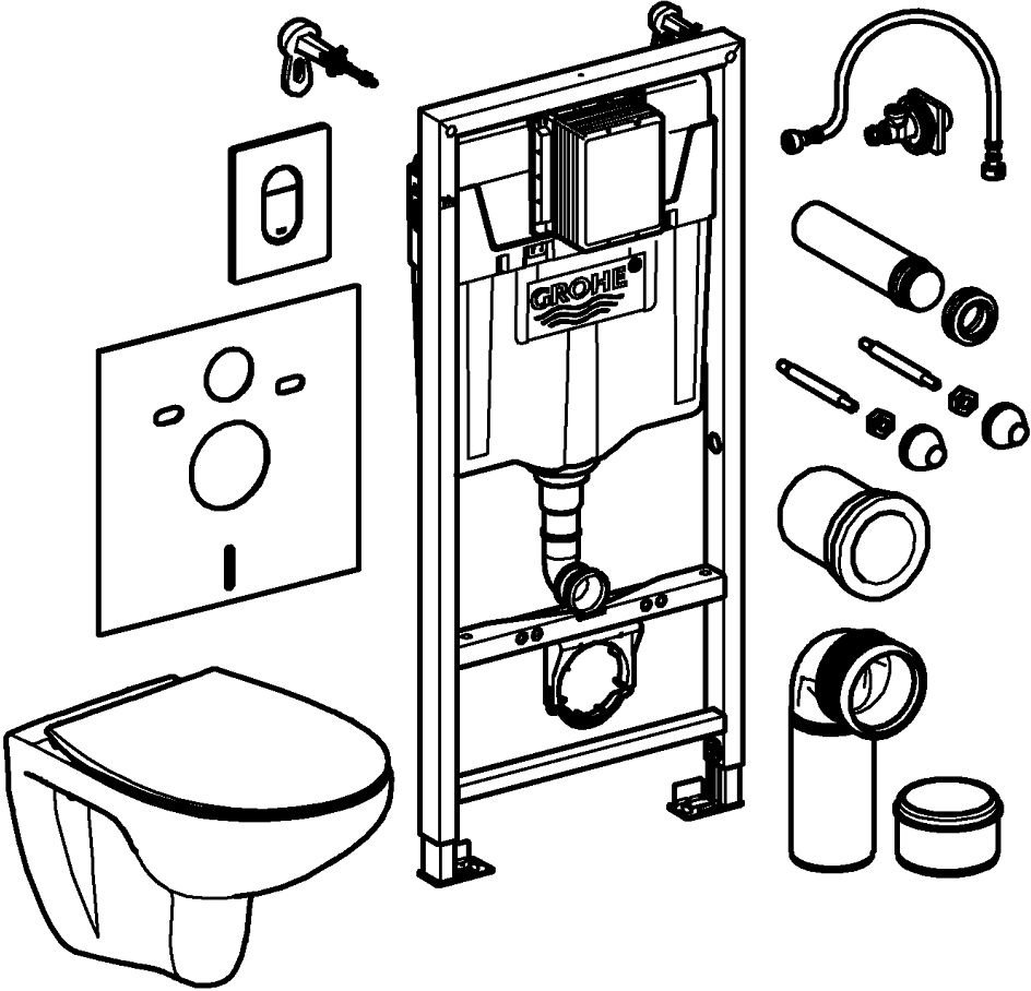 Унитаз с инсталляцией Grohe 36504000, санфарфор купить,277500
