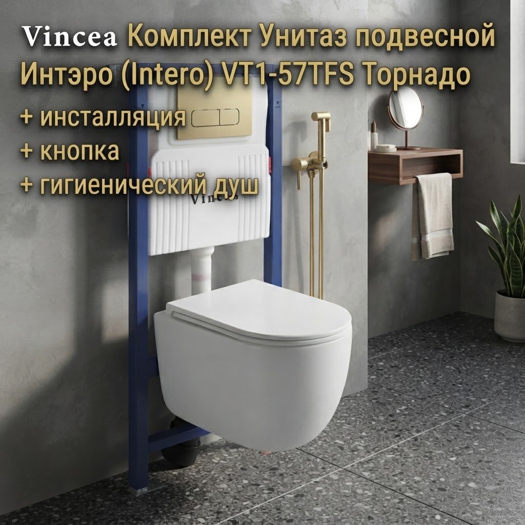 Унитаз с инсталляцией Vincea VT1-57TFS , санфарфор купить,NaN
