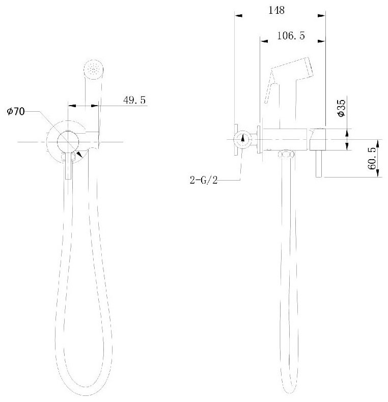 BRAVAT гигиенический душ D9151BW-ENG купить,75740