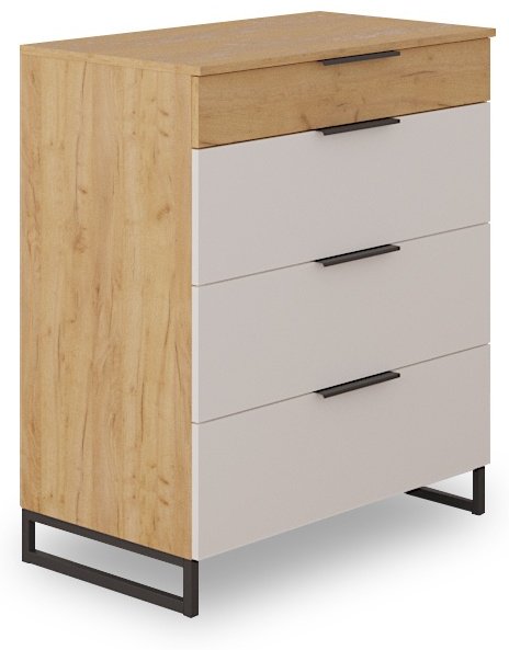 Комод Мебель Парк Лофт, 85x48x99 см, белый, бежевый