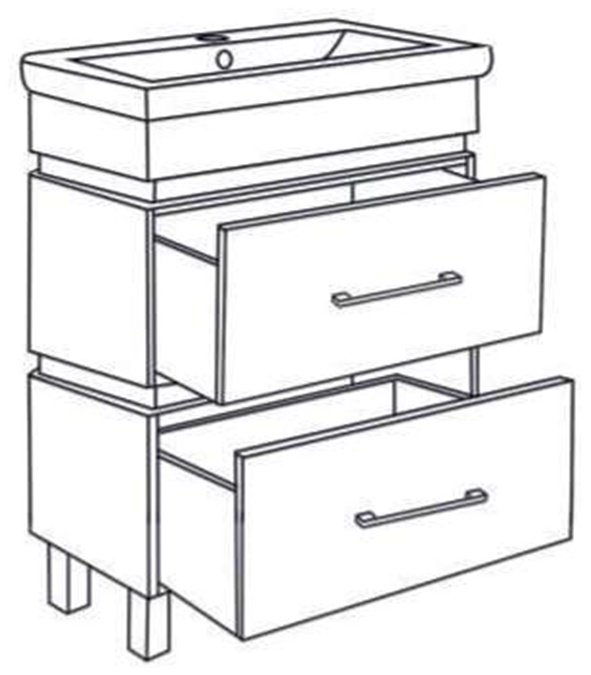 Тумба с раковиной Lindis 25077, 75x80x45 см, белый купить,NaN