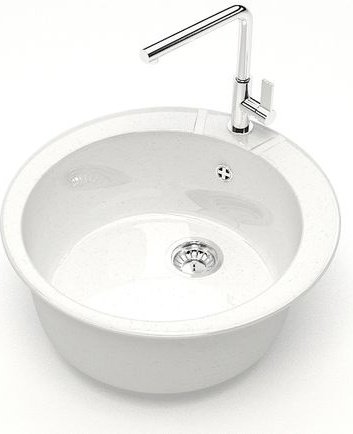 Кухонная мойка Marrbaxx Мэйси 49.5х49.5х19.5 см, кварцевый песок, тон белый лед купить,43500