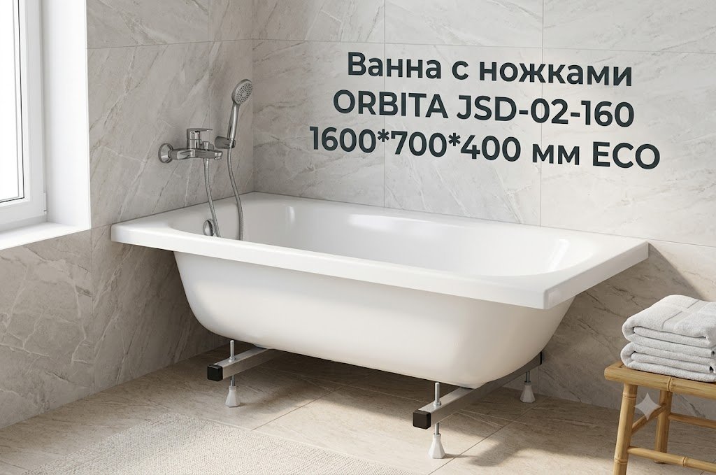 Ванна JSD-02-160 160x70 см, акрил купить,64567