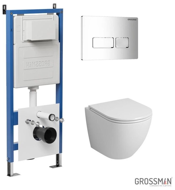Grossman унитаз с инсталляцией GR-4455SQ , санфаянс купить,NaN