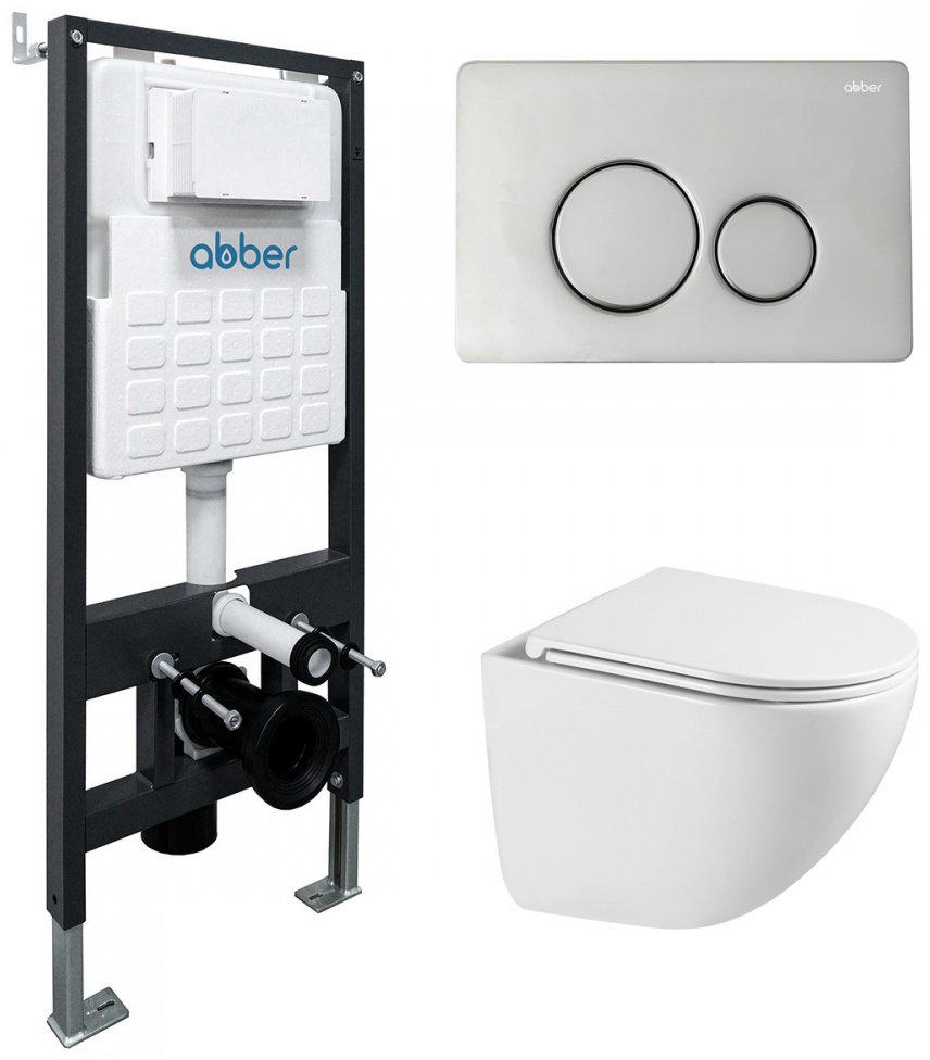 Унитаз с инсталляцией Abber AC1131TC-AC0105-AC0121, санфарфор