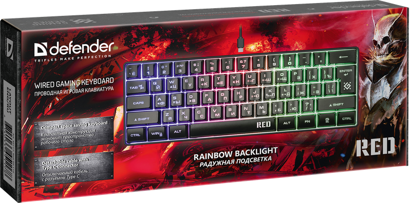Клавиатура Defender Red GK-116 черная купить,0