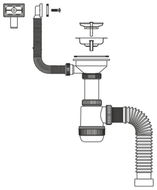 Сифон Kabinkakz_K0000344071 40 мм, 50 мм купить,NaN