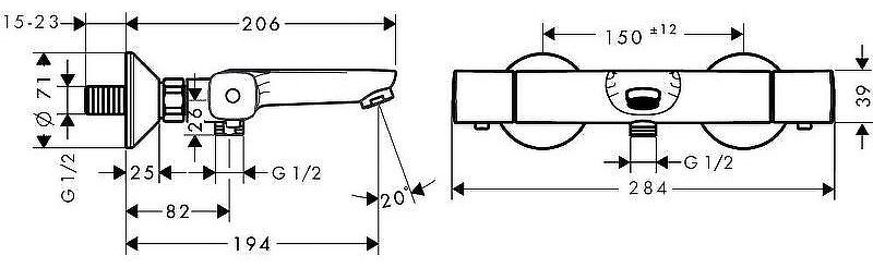 Hansgrohe термостат для ванны 13123000 купить,278700