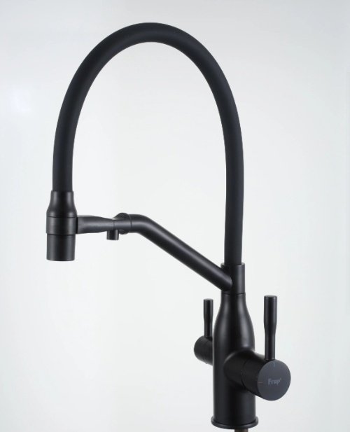 Смеситель с гибким изливом Frap F4397-6, латунь, цвет черный - ForteMarket Смеситель с гибким изливом Frap F4397-6, латунь, цвет черный купить,62800