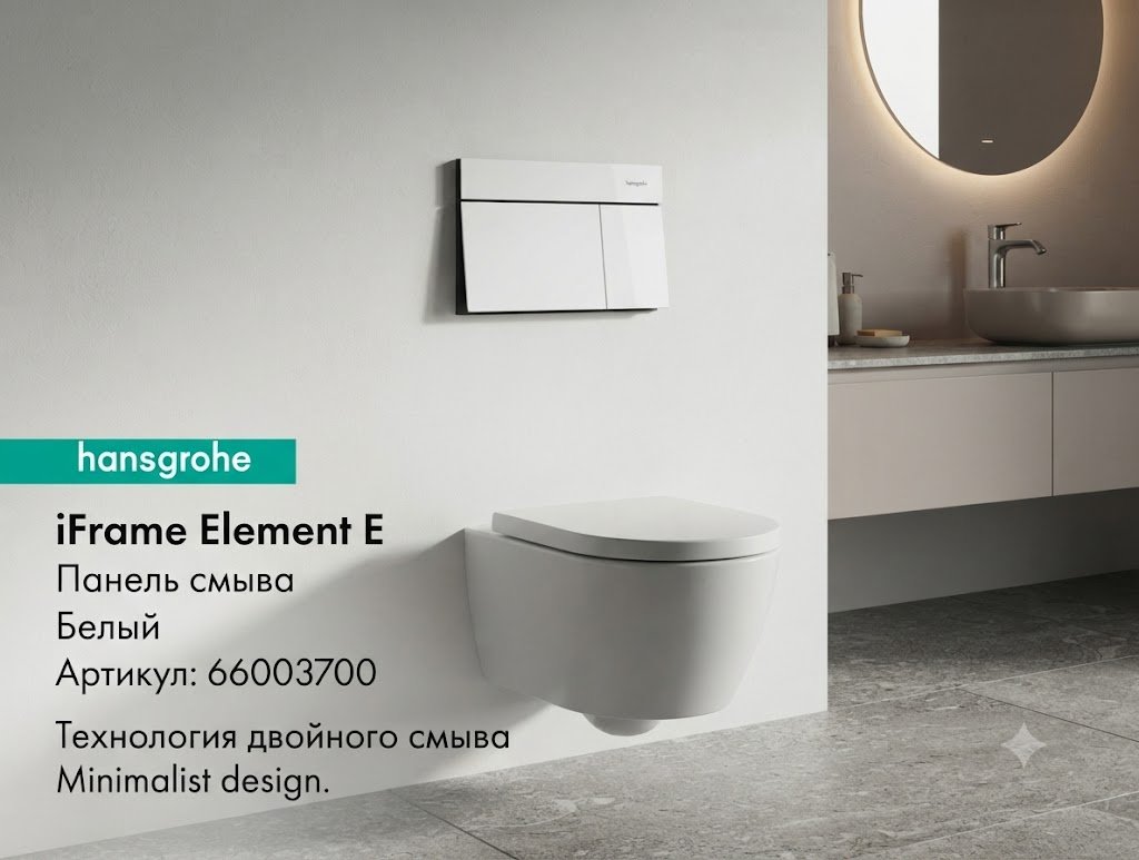 Hansgrohe кнопка смыва iFrame Element E 66003700 купить,NaN