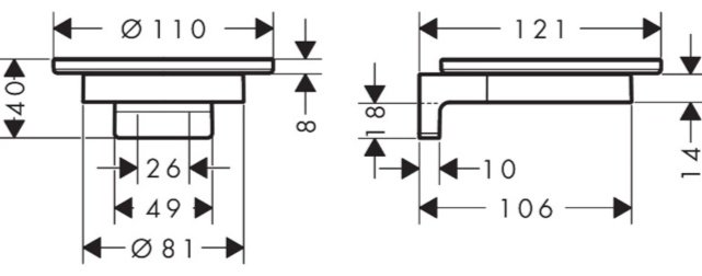 Hansgrohe мыльница 41766670 1 шт, стекло, металл купить,NaN