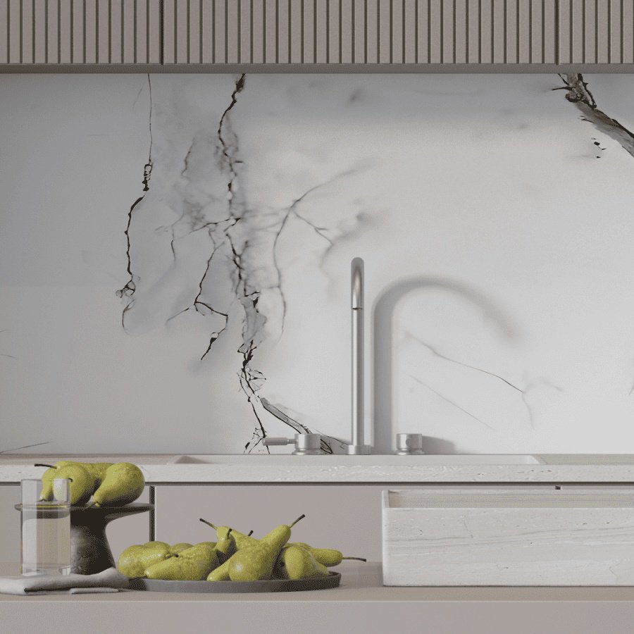 STELLA панель ПВХ 1200x2800 мм, ПВХ, арт. Marble (Марбл) Белая ночь купить,NaN
