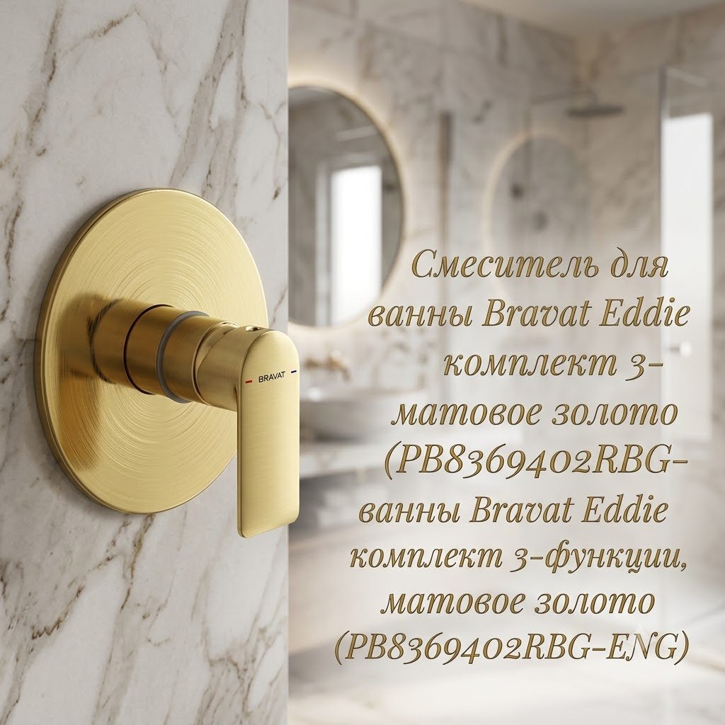 Смеситель BRAVAT PB8369402RBG-ENG, латунь, цвет золотистый купить,NaN