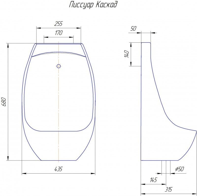 ROSA писсуар KASK05K Каскад, санфарфор купить,209600