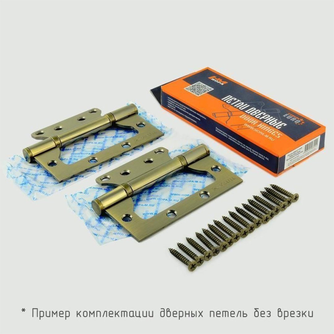 Петля накладная НОРА-М 100х75мм 800-4 FHP белый универсальная