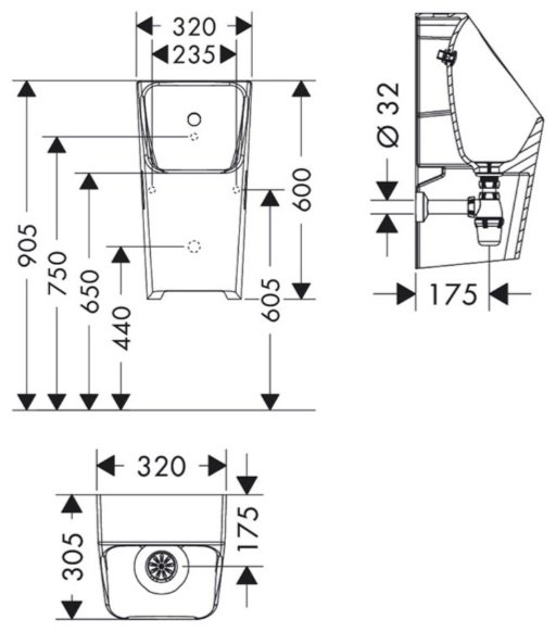 Писсуар Hansgrohe 60127450, санфарфор купить,210700