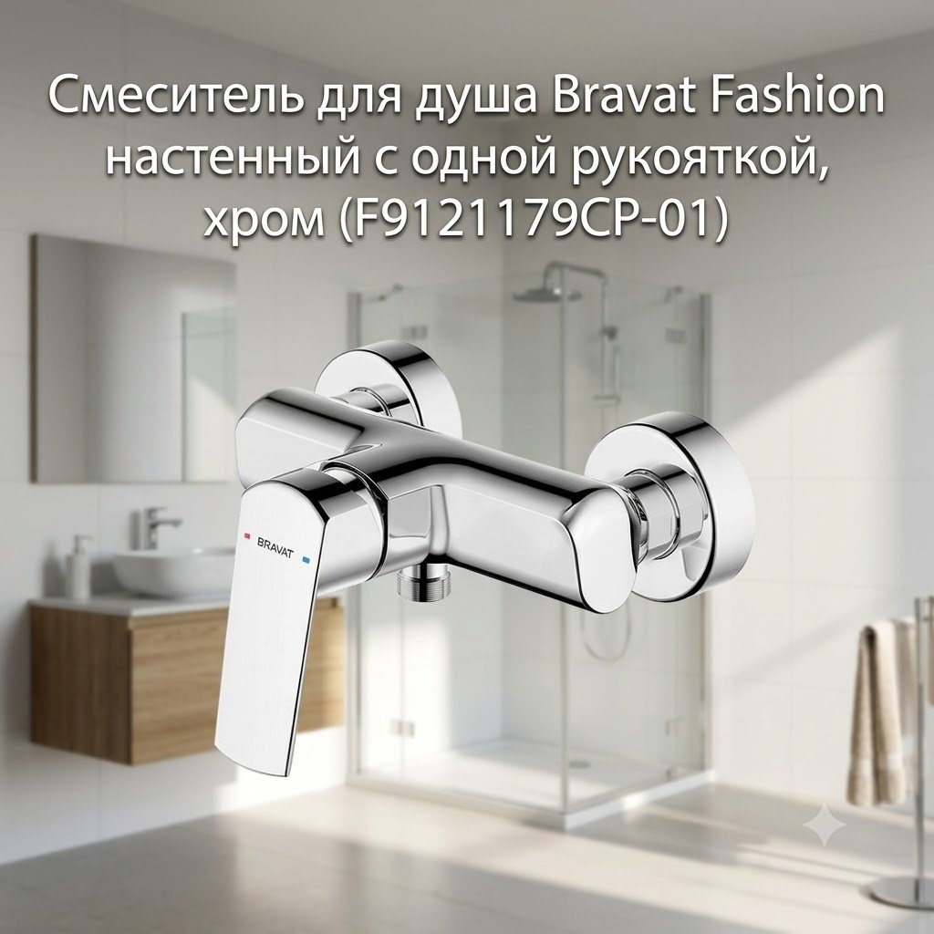 Смеситель BRAVAT F9121179CP-01, латунь, цвет хром купить,69090