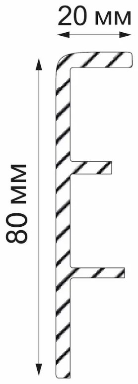Grace плинтус Rico цвет ясень, 2200х20х80 мм купить,4447