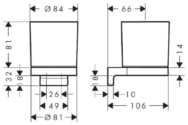 Hansgrohe стакан 41769670 1 шт, стекло, металл купить,NaN