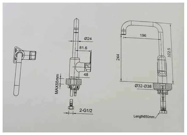 Смеситель BRAVAT F7421454CP-ENG, латунь, цвет хром купить,55440