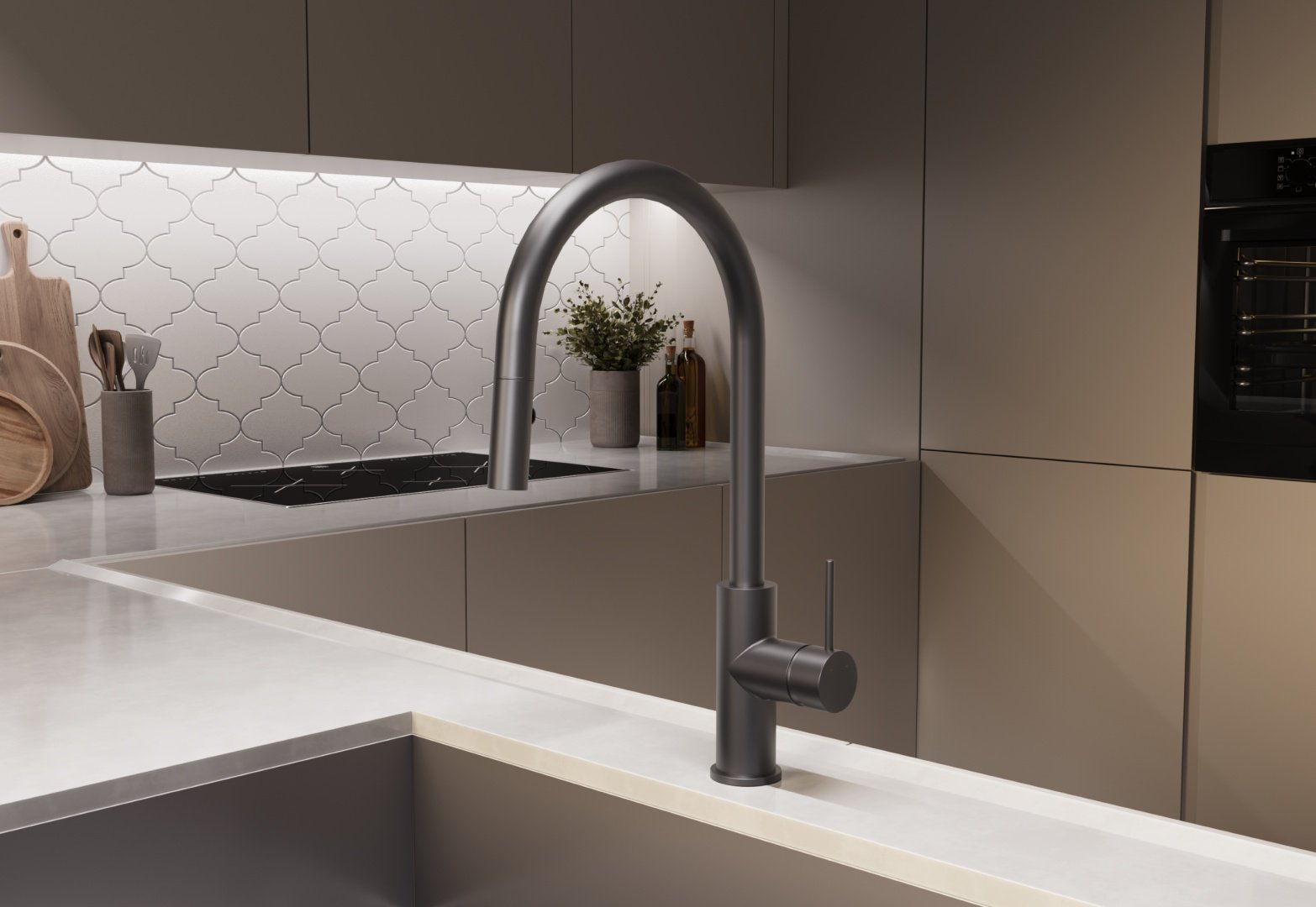 Смеситель Vincea VKF-2C1GM, латунь, цвет стальной купить,NaN