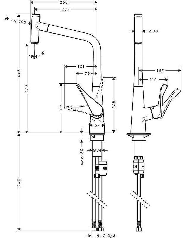 Смеситель Hansgrohe Metris Select M71 14884000, латунь, цвет хром купить,NaN