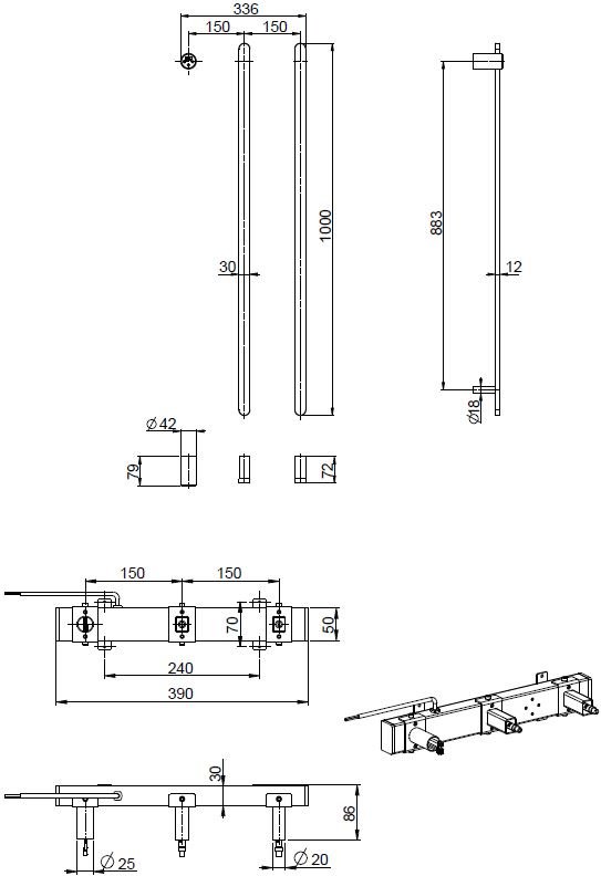 Полотенцесушитель электрический Vincea VTD-2VT1GM, I-образный 33.6x100 см купить,NaN
