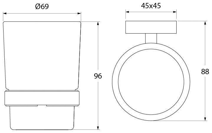 IDDIS стакан Edifice EDIMBG1i45 1 шт, металл, стекло купить,30700