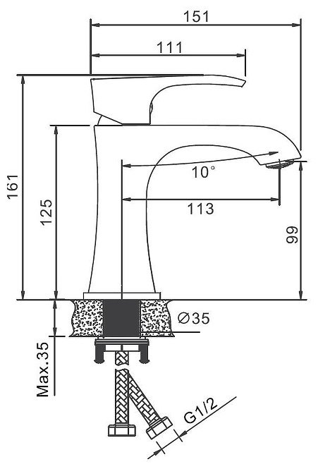 Смеситель Belz B10507, латунь, цвет хром купить,36700