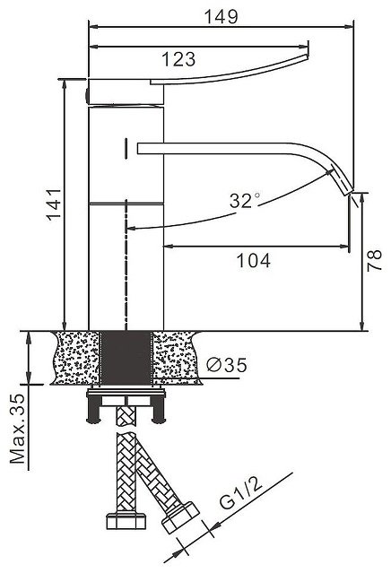 Смеситель Belz B10812-1, нержавеющая сталь, цвет сатин купить,30400