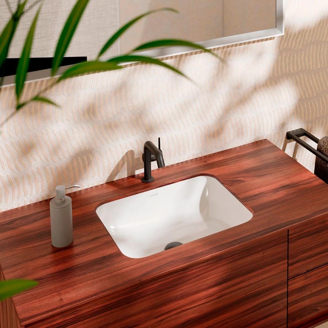 Раковина Hansgrohe Xuniva Q 60154450 подстольная прямоугольная 45х35 см, керамика купить,NaN
