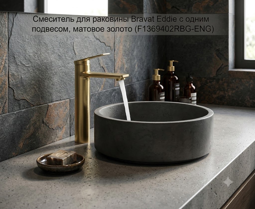 Смеситель BRAVAT F1369402RBG-ENG, латунь, цвет золотистый купить,66500