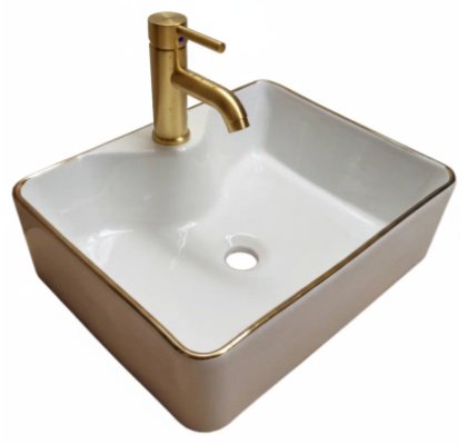 Раковина AZU5038GL накладная прямоугольная 48х37 см, фарфор купить,50200
