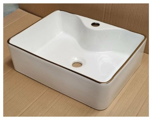 Раковина AZU5038GL накладная прямоугольная 48х37 см, фарфор купить,50200