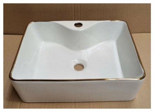 Раковина AZU5038GL накладная прямоугольная 48х37 см, фарфор купить,50200