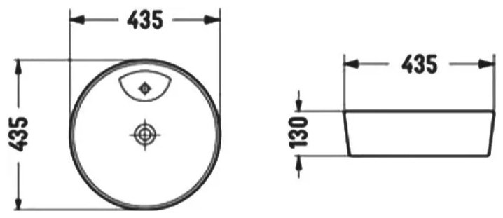 Раковина AZU5042BL накладная круглая 43.5х43.5 см, фарфор купить,58400