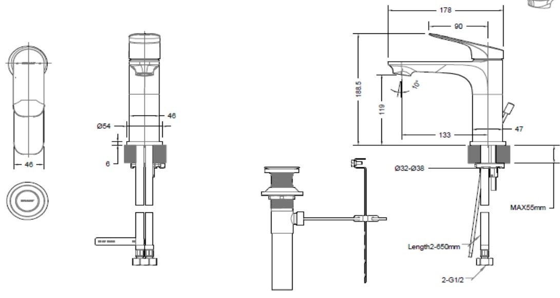Смеситель BRAVAT F1428563CP-ENG, латунь, цвет хром купить,44380