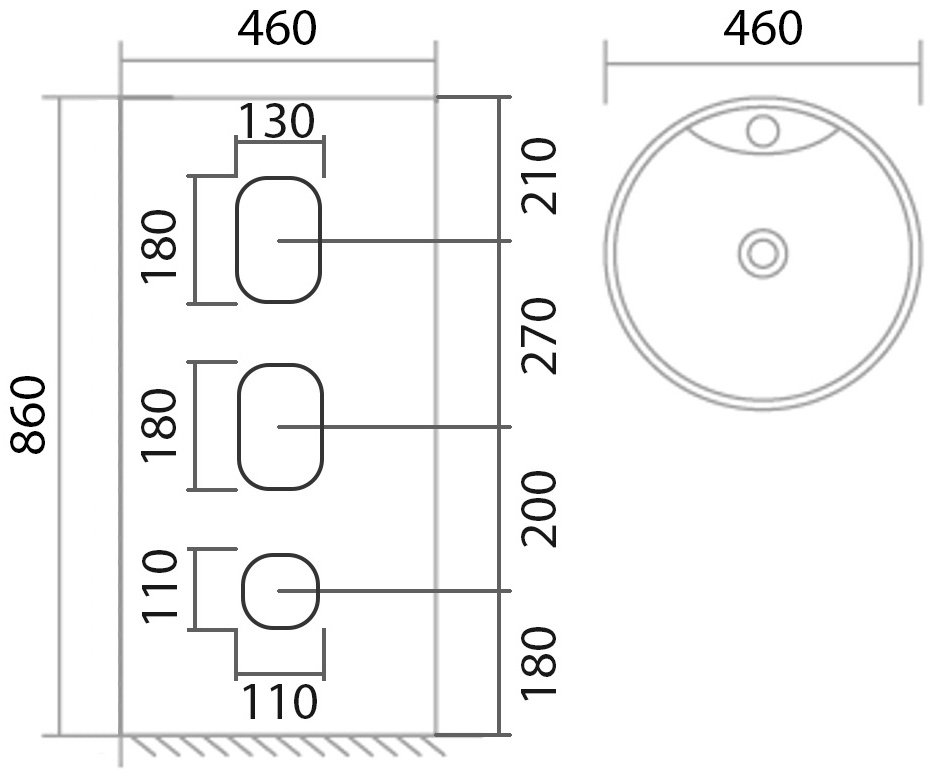 Раковина Abber Bequem AC2132 напольная круглая 46х46 см, фарфор купить,443100