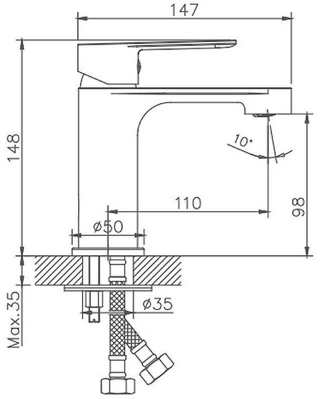 Смеситель Haiba HB 10557-8, латунь, цвет белый, хром купить,NaN