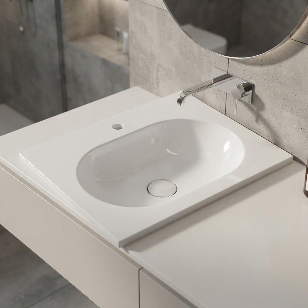 Раковина Vincea VCB-4H600W накладная прямоугольная 60х48 см, кварц купить,91400